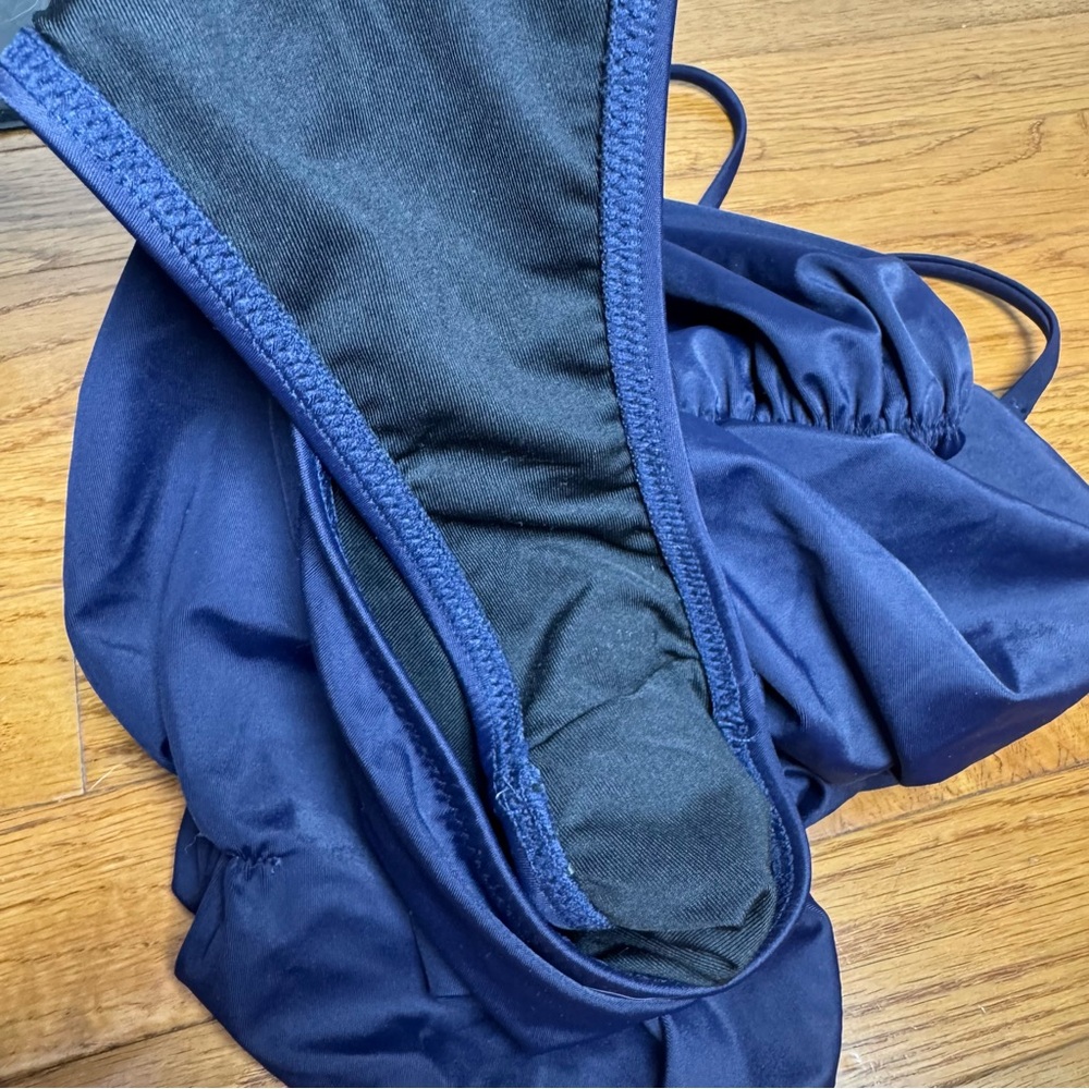 J.Crew Ruched Sweetheart One Piece Navy Blue Swimsuit Size 4 NEW - Picture 8 of 12